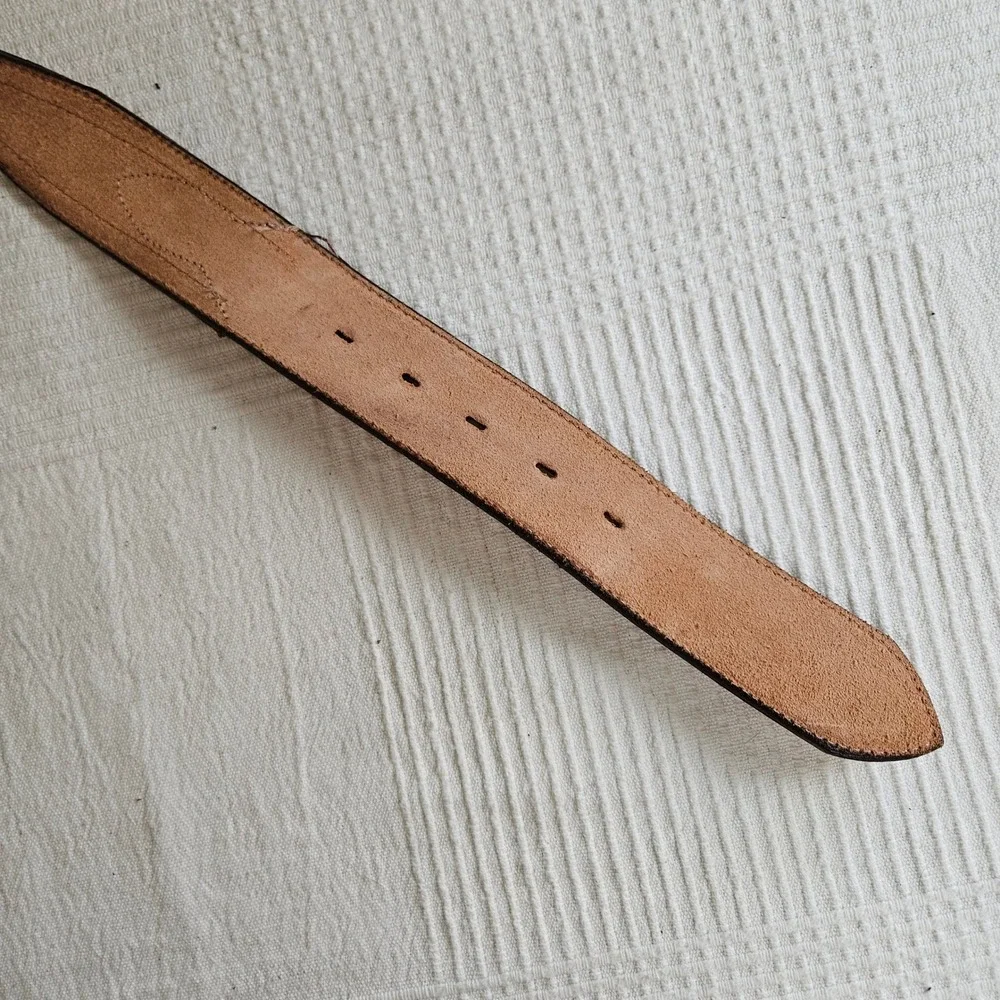 Nocona Multicolor Woven Inset Leather‎ Belt Sz 34 Tan Brown